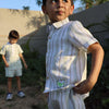 Stripes & Croc Charm Pure Linen Coord