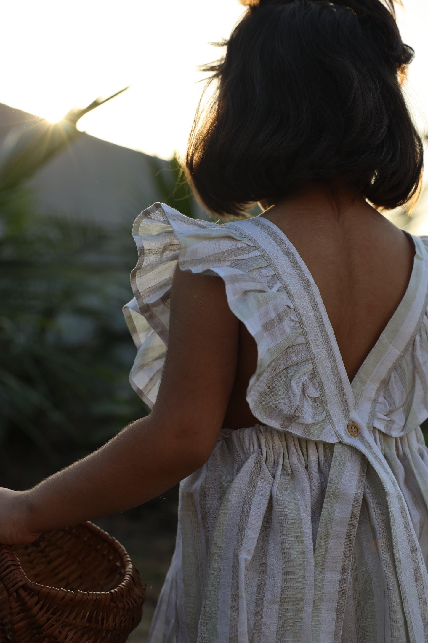 Striped Pure Linen Dress