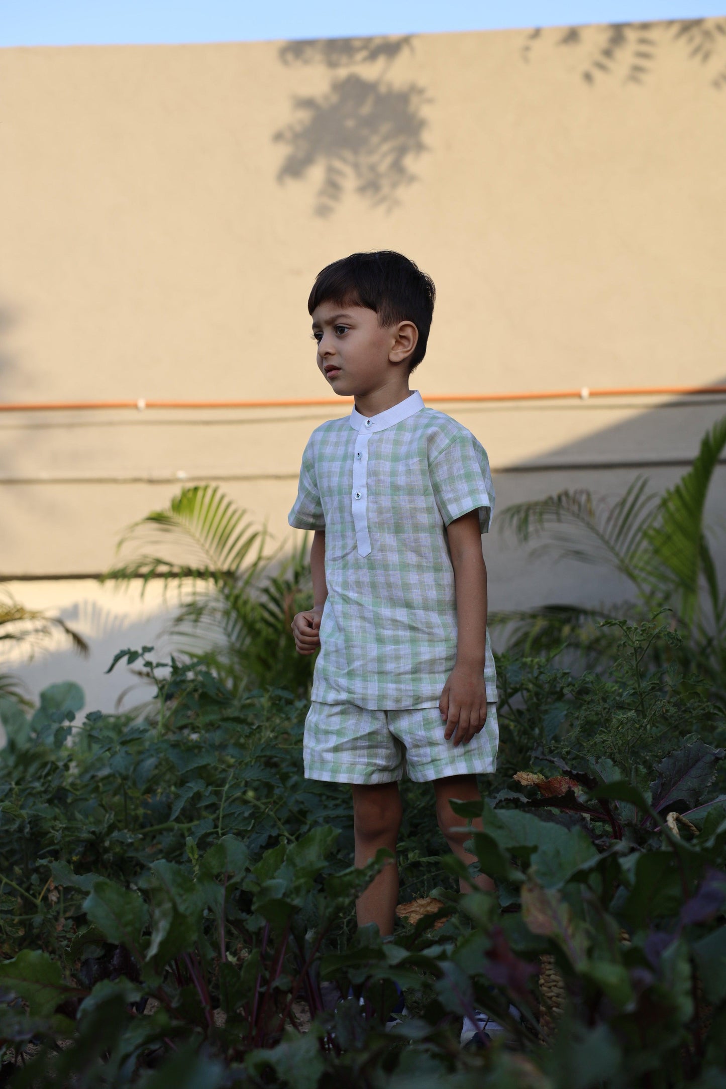 Verdant Checks Pure Linen Co-ord Sets