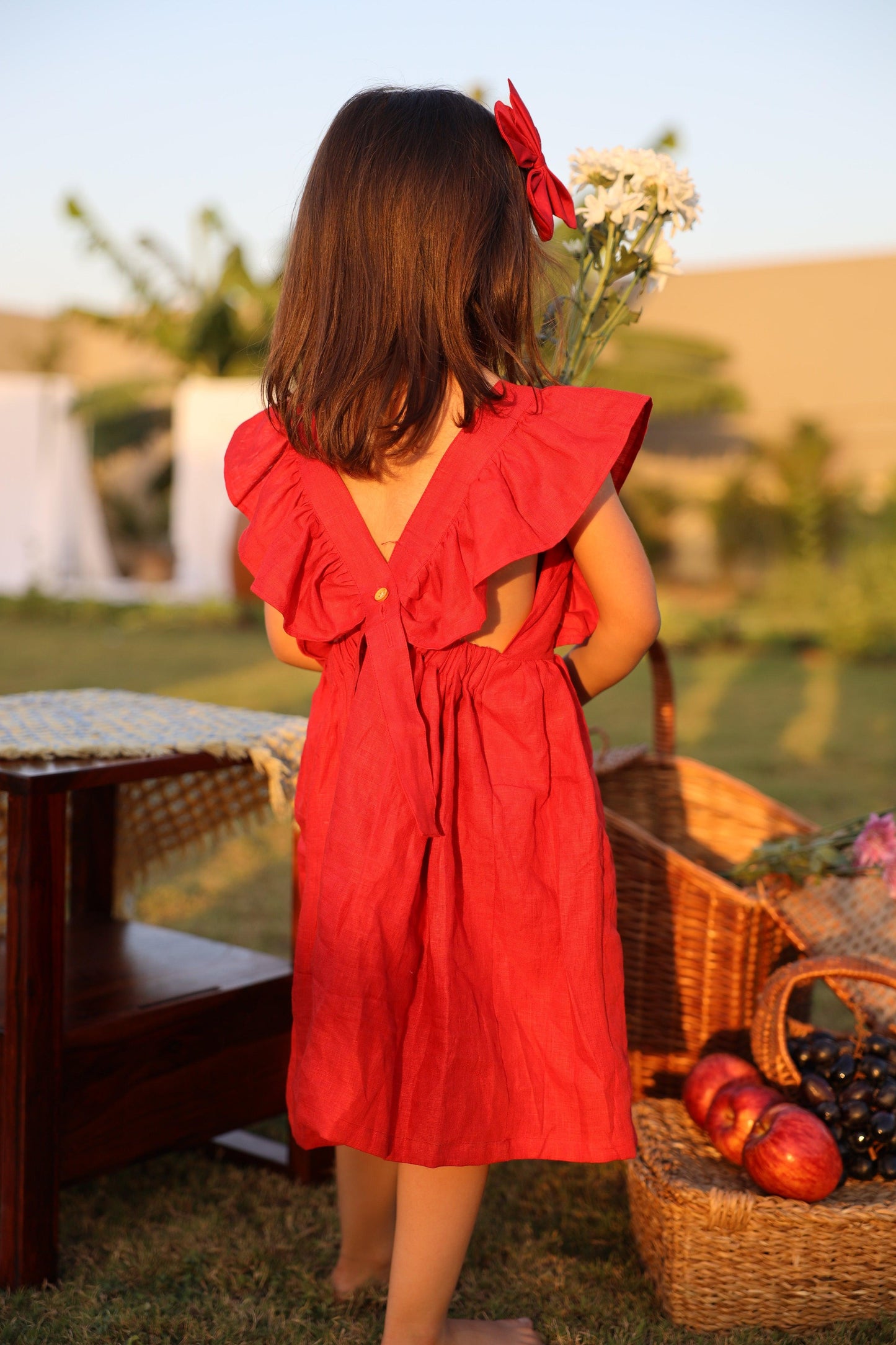Snow White's Garden Pure Linen Dress