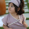 Lavender Blush Pure Linen Dress with Hair Tie Cloth