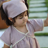Lavender Blush Pure Linen Dress with Hair Tie Cloth
