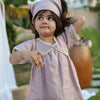 Lavender Blush Pure Linen Dress with Hair Tie Cloth