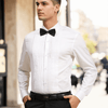 Full Pintex Tuxedo Shirt 100% Premium Cotton Satin for Men (White Colour) - Funny Bones Clothings