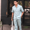 Solid Colour Pure Linen Co-ord Sets - Sea Green - Funny Bones Clothings