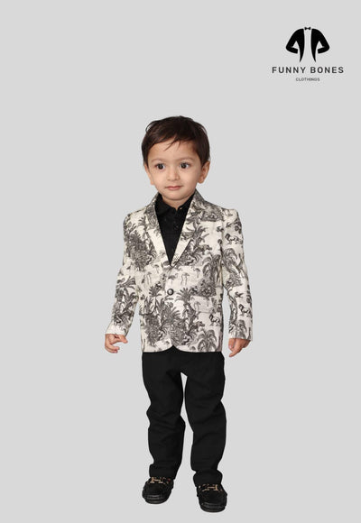 Wildlife Printed Pure Linen Blazer Only - Funny Bones Clothings
