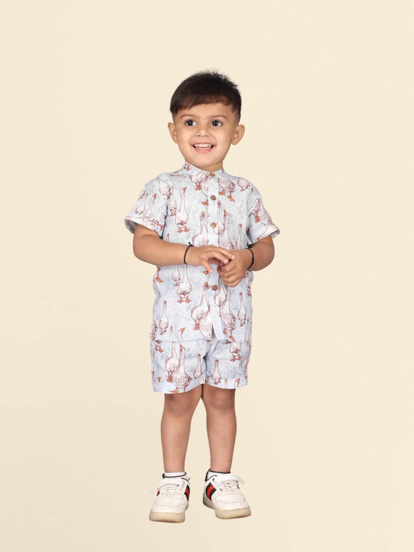 Goose Printed Pure Linen Premium Co-ords - Funny Bones Clothings