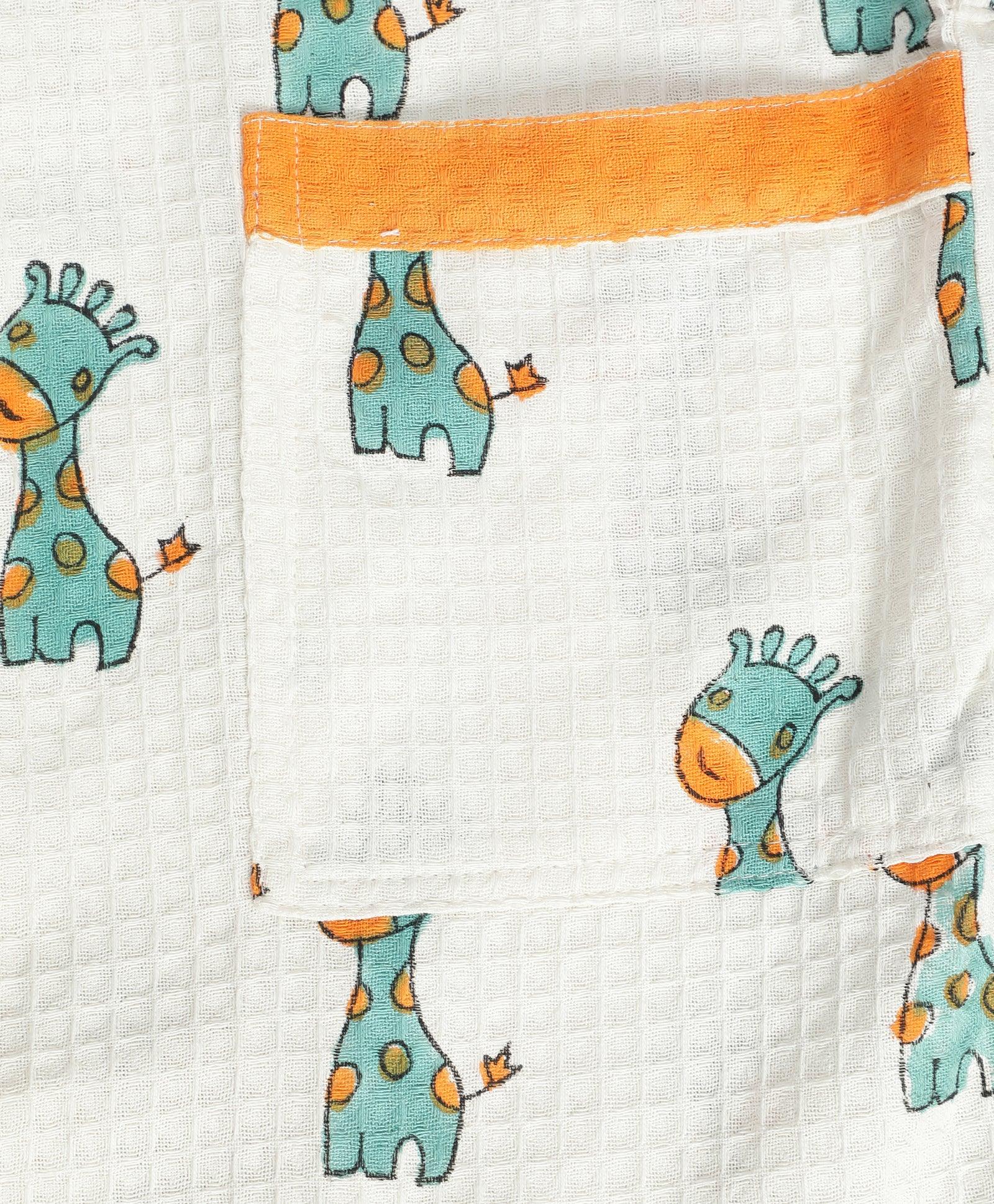 Giraffe Print Premium Quality 100% Cotton Bathrobe - Funny Bones Clothings