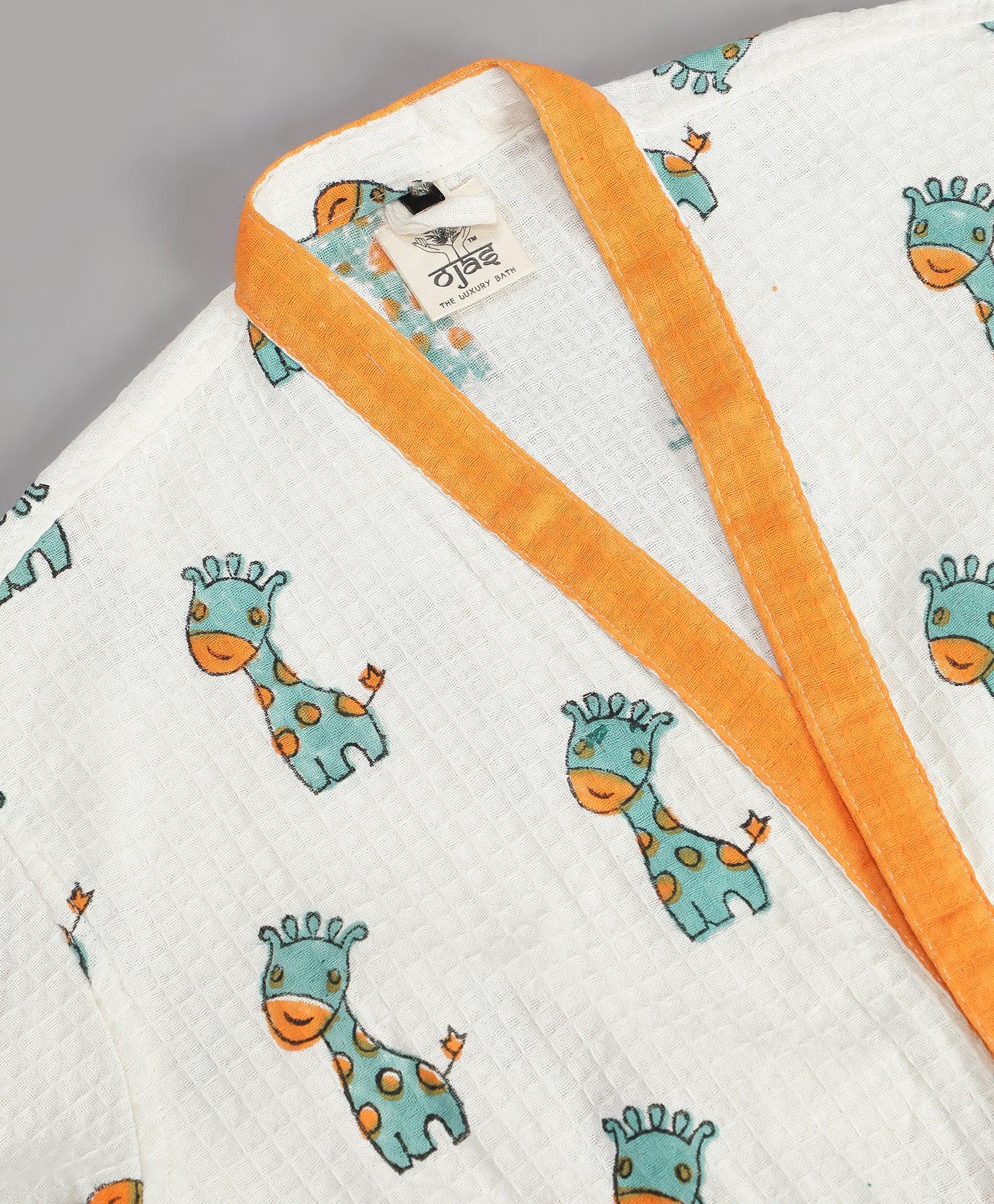 Giraffe Print Premium Quality 100% Cotton Bathrobe - Funny Bones Clothings