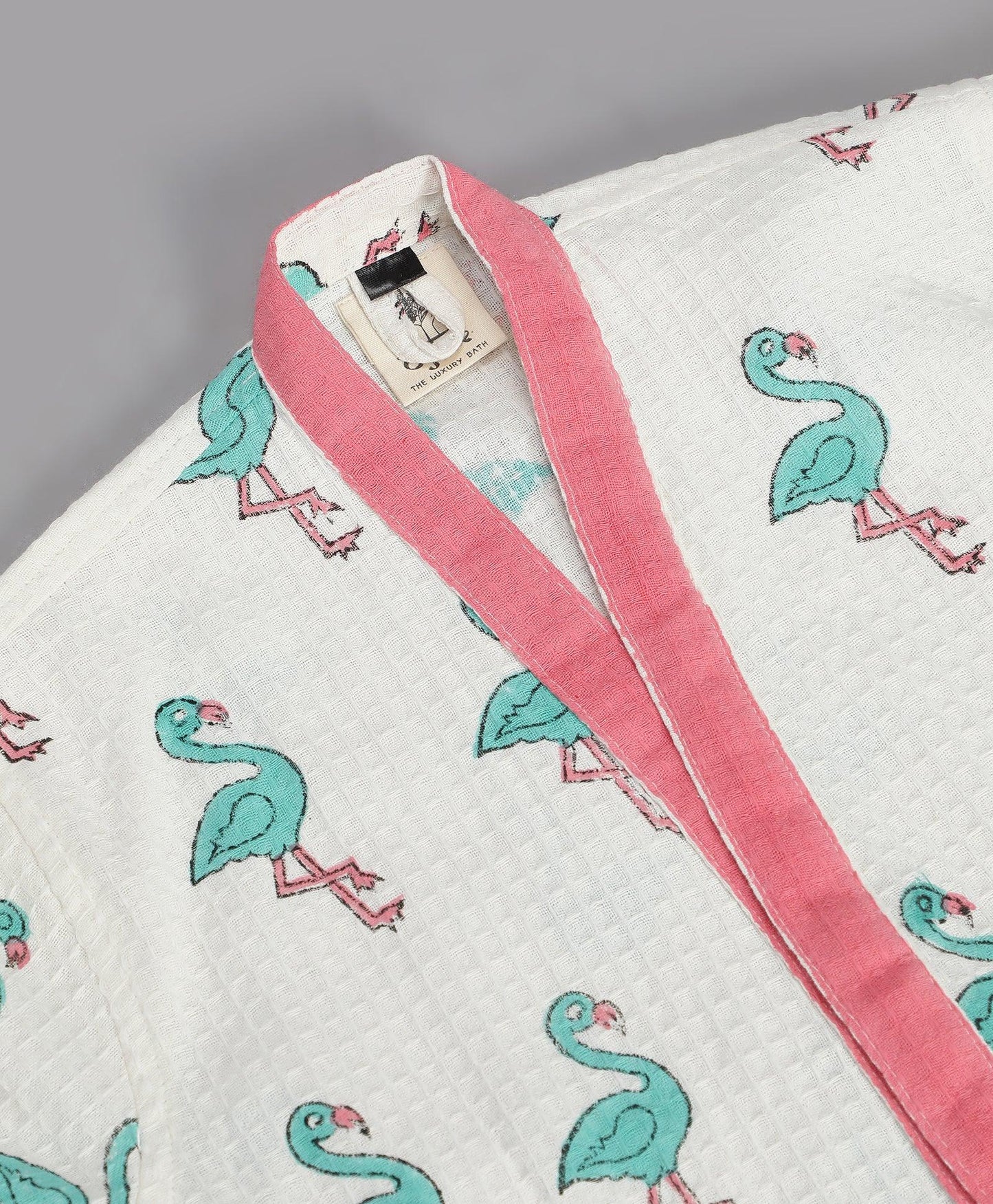 Flamingo Print Premium Quality 100% Cotton Bathrobe - Funny Bones Clothings