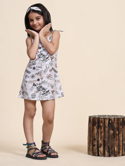 Boat Print Blend Linen Dress - Funny Bones Clothings