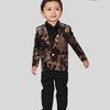 Golden Flower Printed Velvet Blazer Only - Funny Bones Clothings