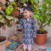 Deep Coarl Embriodary Kurta and Cotton Pajama Set - Funny Bones Clothings