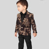 Golden Flower Printed Velvet Blazer Only - Funny Bones Clothings