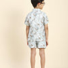 White Leopard Printed Pure Linen Premium Co-ords - Funny Bones Clothings