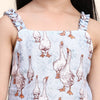 Goose Print Pure Linen Dress - Funny Bones Clothings
