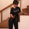 The Bear and The Bear Embriodered Pure Tencel T Shirt and Joggers Coord Sets