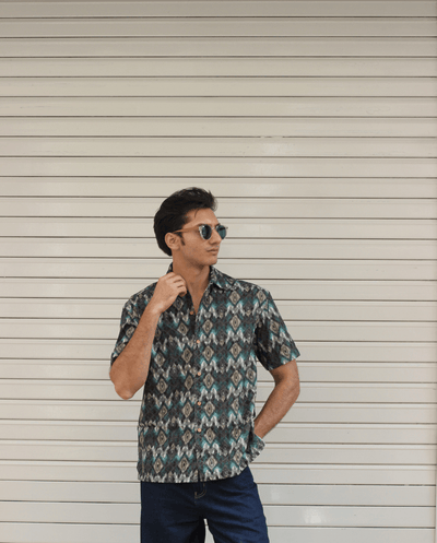 Self Weaved Relaxed Fit Shirt - Funny Bones Clothings