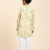 Lemon Print Vestiario's Blend Linen Kurta Pajama Set - Funny Bones Clothings