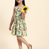 TopSkirt Styled African Forest Print Pure Linen Dress - Funny Bones Clothings