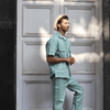 Solid Colour Pure Linen Co-ord Sets - Sea Green - Funny Bones Clothings