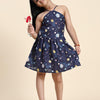 TopSkirt Styled Planet Print Pure Linen Dress - Funny Bones Clothings