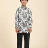 Wildlife Print Pure Linen Kurta and Premium Cotton Pajama Set - Funny Bones Clothings