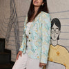 Waterlife Printed Pure Linen Blazer Cotton Trosuer set - Funny Bones Clothings