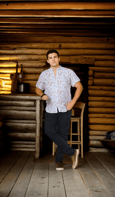 Goose Print Pure Linen Shirts - Funny Bones Clothings