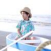 Green Forest and Leopard Print Pure Linen Shirt