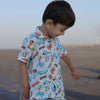 Checks and Skates Printed Pure Linen Premium Co-ords - Funny Bones Clothings
