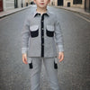 Cargo Pocket Styled Pure Linen Premium Co-ords - Grey - Dark Blue - White - Funny Bones Clothings
