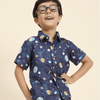 Planet Print Pure Linen Shirt