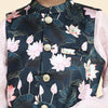 Lotus Print Satin Koti with Pink Kurta White Pajama Set - Funny Bones Clothings
