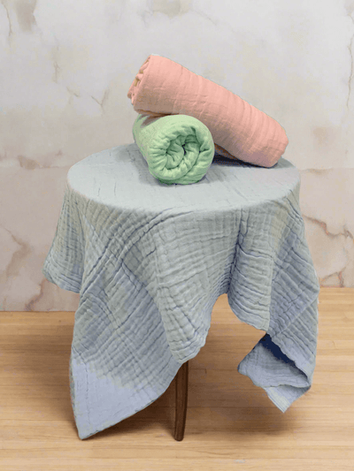 Classic Blue 100% Soft Cotton Muslin Bath Towel (Pack of 1) - Funny Bones Clothings