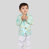 Waterlife Printed Pure Linen Blazer Set - Funny Bones Clothings