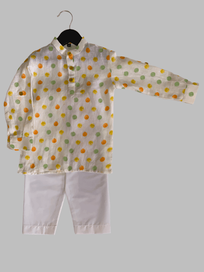 Fireball Printed Pure Linen Kurta Pure Cotton Pajama Set - Funny Bones Clothings