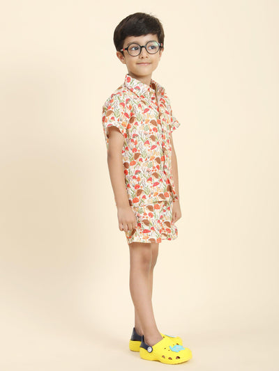 Mushrooms Printed Pure Linen Premium Co-ords - Funny Bones Clothings