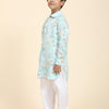 Waterlife Print Pure Linen Kurta and Premium Cotton Pajama Set - Funny Bones Clothings