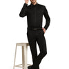 Full Pintex Tuxedo Shirt 100% Premium Cotton Satin for Men (Black Colour) - Funny Bones Clothings