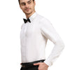 Half Pintex Tuxedo Shirt 100% Premium Cotton Satin for Men (White Colour) - Funny Bones Clothings