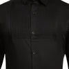 Half Pintex Tuxedo Shirt 100% Premium Cotton Satin for Men (Black Colour) - Funny Bones Clothings