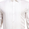 Full Pintex Tuxedo Shirt 100% Premium Cotton Satin for Men (White Colour) - Funny Bones Clothings