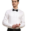 Full Pintex Tuxedo Shirt 100% Premium Cotton Satin for Men (White Colour) - Funny Bones Clothings
