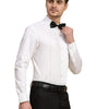 Full Pintex Tuxedo Shirt 100% Premium Cotton Satin for Men (White Colour) - Funny Bones Clothings