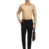Formal Shirts 100% Premium Cotton Satin for Men (Dark Beige Colour) - Funny Bones Clothings