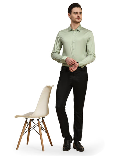 Formal Shirts 100% Premium Cotton Satin for Men (Pistachio Green Colour) - Funny Bones Clothings