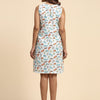Checks and Skates Print Pure Linen Casual Dress - Funny Bones Clothings