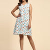 Checks and Skates Print Pure Linen Casual Dress - Funny Bones Clothings