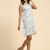 Checks and Skates Print Pure Linen Casual Dress - Funny Bones Clothings